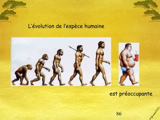 86
L’évolution de l’espèce humaine
est préoccupante
 
