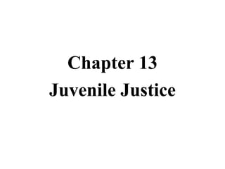 Chapter 13
Juvenile Justice

 