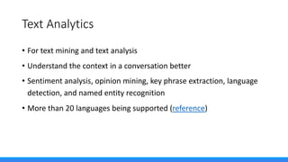 Microsoft Cognitive Services at a Glance