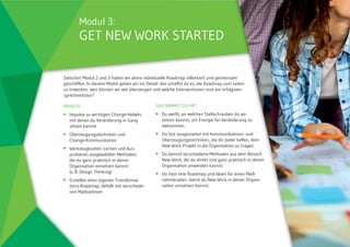 Modul 3:
GET NEW WORK STARTED
Zwischen Modul 2 und 3 haben wir deine individuelle Roadmap reflektiert und gemeinsam
geschl...