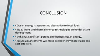 seminar topic on OCEAN ENERGY CONVERTER tidal energy | PPTX
