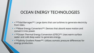 seminar topic on OCEAN ENERGY CONVERTER tidal energy | PPTX