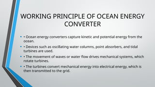seminar topic on OCEAN ENERGY CONVERTER tidal energy | PPTX