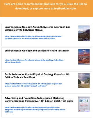 Environmental Geology An Earth Systems Approach 2nd Edition Merritts ...