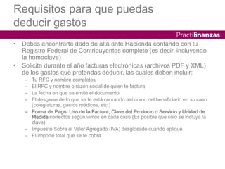 ¿Cuáles son los Gastos Deducibles 2021 para las personas físicas? | PPTX
