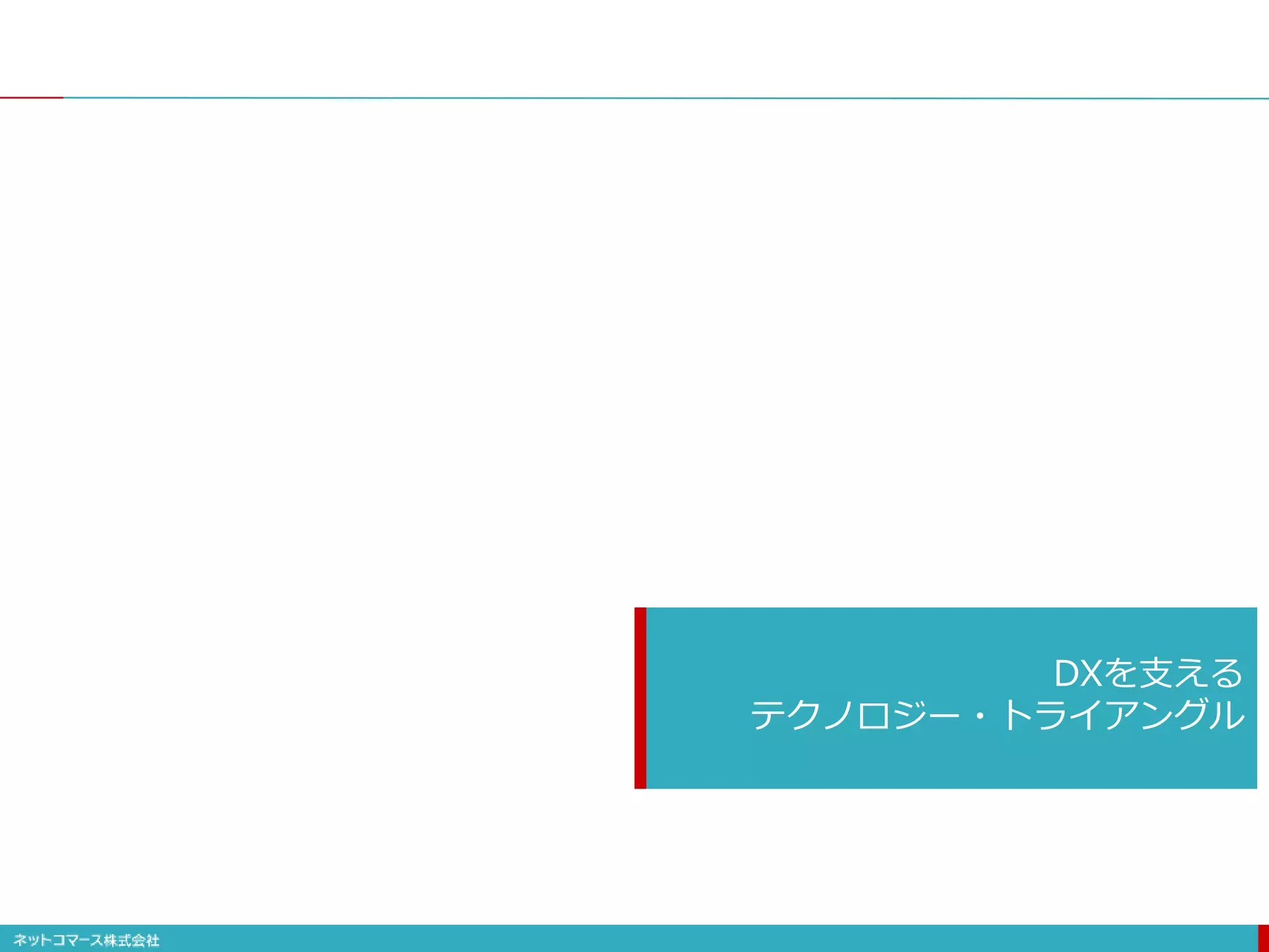 DXを支える
テクノロジー・トライアングル
 
