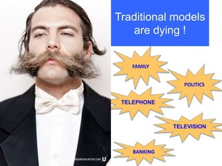 Traditional models
are dying !
FAMILY
Baeyens vn 2013
copyrights
ADVERTISING
AIRLINES
TELEPHONE
MUSIC
TELEVISION
BANKING
P...