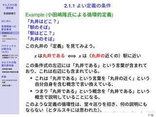 [2020CAPE公開セミナー] 論理学上級 I-2「タルスキの真理定義」 | PDF
