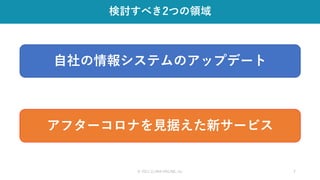 © 2021 CLARA ONLINE, Inc 7
検討すべき2つの領域
自社の情報システムのアップデート
アフターコロナを見据えた新サービス
 