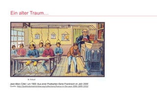 Ein alter Traum…
Jean-Marc Côté / um 1900: Aus einer Postkarten-Serie Frankreich im Jahr 2000


Quelle: http://publicdomainreview.org/collections/france-in-the-year-2000-1899-1910/
 