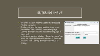 Language Translator using python and google API | PPTX
