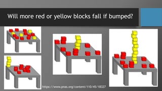 Will more red or yellow blocks fall if bumped?
https://www.pnas.org/content/110/45/18327
 
