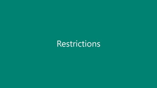 Restrictions
 