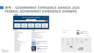GDC :
GOVERNMENT
DATA COLLEGE
94
参考： GOVERNMENT EXPERIENCE AWARDS 2020
FEDERAL GOVERNMENT EXPERIENCE WINNERS
 