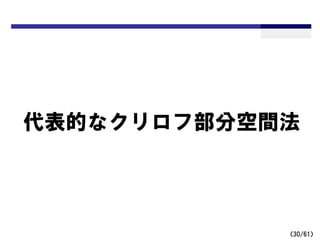 （30/61）
代表的なクリロフ部分空間法
 