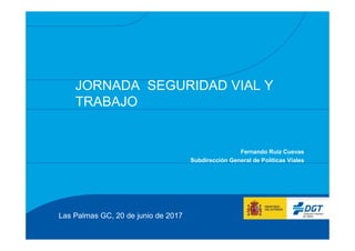 Fernando Ruiz Cuevas
Subdirección General de Políticas Viales
JORNADA SEGURIDAD VIAL Y
TRABAJO
Las Palmas GC, 20 de junio de 2017
 