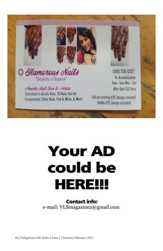 16 | Voluptuous Life Styles | Issue 1 | January-February 2015
 