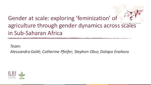 Better lives through livestock
Gender at scale: exploring ‘feminization’ of
agriculture through gender dynamics across sca...