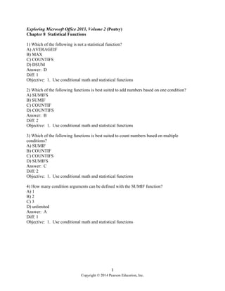 Exploring Microsoft Office 2013 Volume 2 1st Edition Poatsy Test Bank | PDF