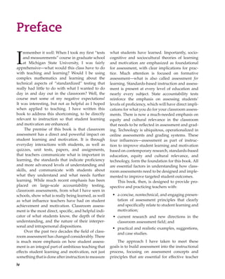 Classroom Assessment Principles and Practices to Enhance Student ...