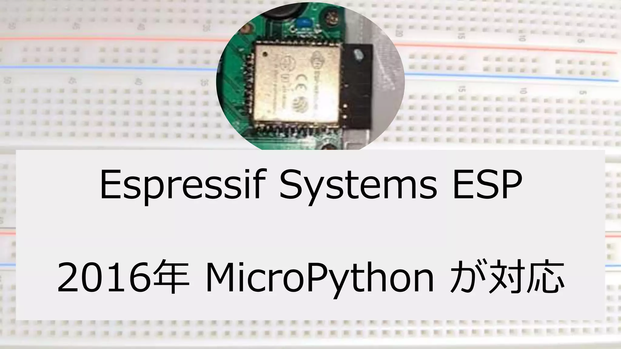 Espressif Systems ESP
2016年 MicroPython が対応
 