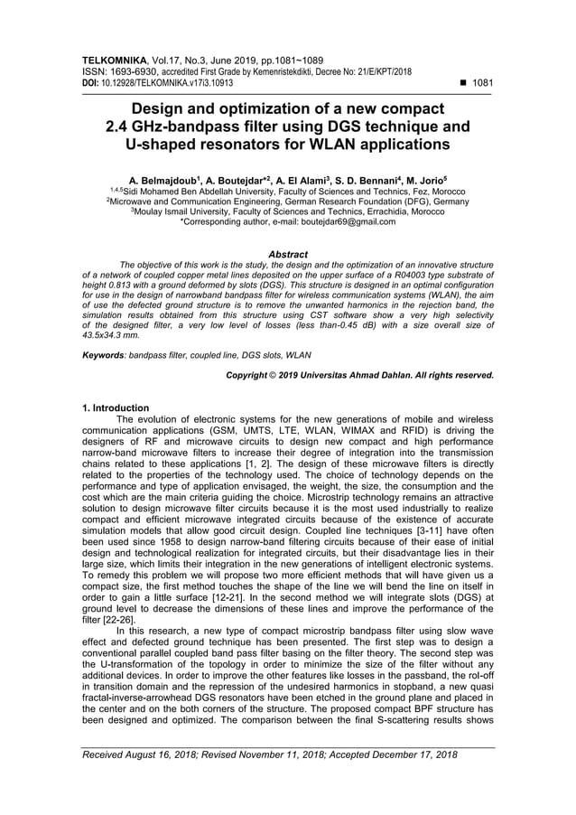 design-and-optimization-of-a-new-compact-2-4-ghz-bandpass-filter-using