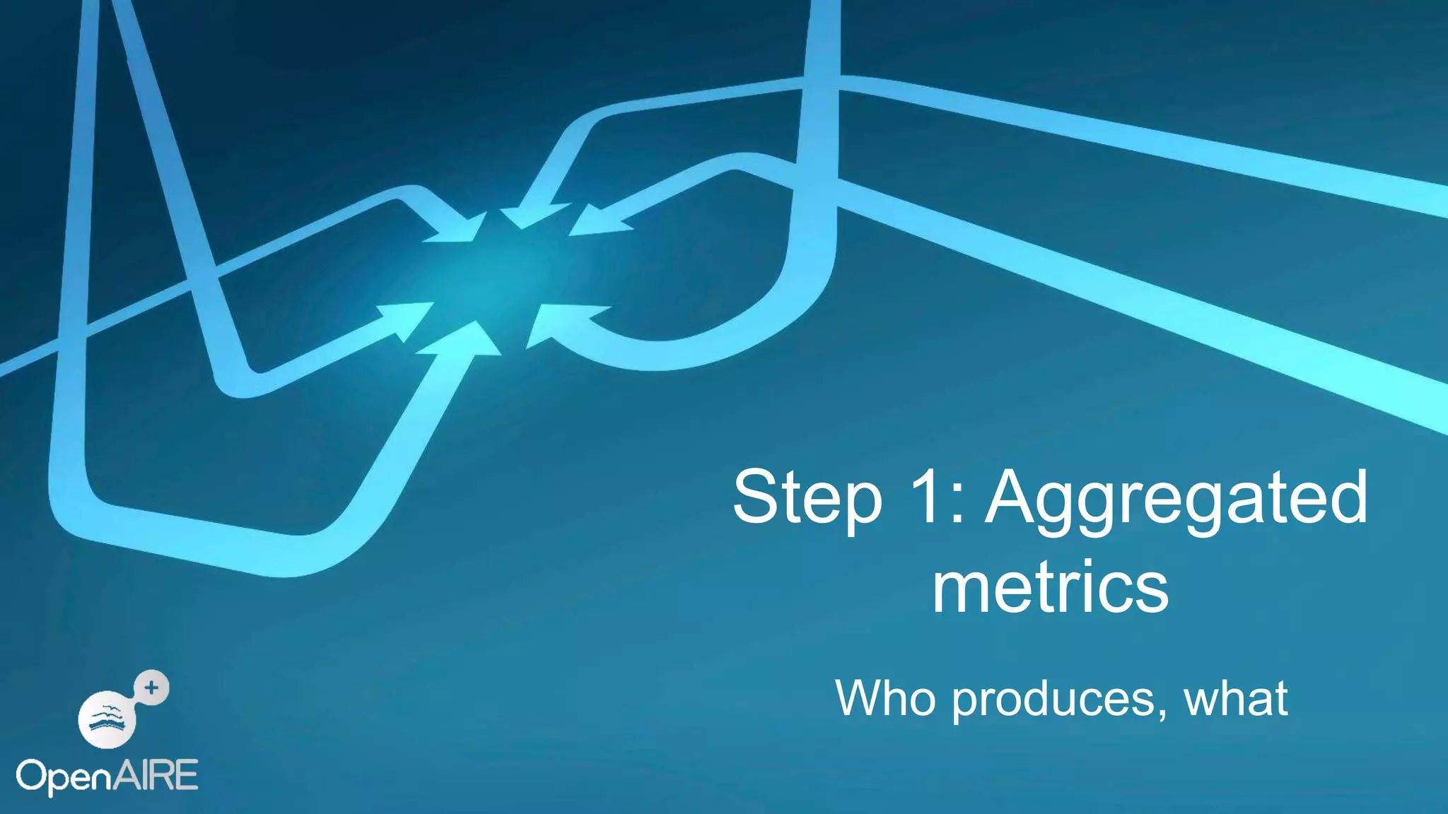 OECD Blue Sky III @ Ghent, Sept 21 2016
Step 1: Aggregated
metrics
Who produces, what
 