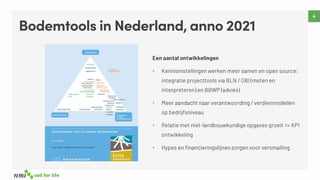 Bodemtools in Nederland, anno 2021
•
•
•
•
 