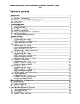 Airline Reservation Software Requirement Specification | DOC