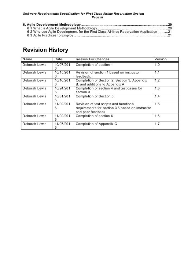 Airline reservation thesis