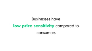 Businesses have
low price sensitivity compared to
consumers
 