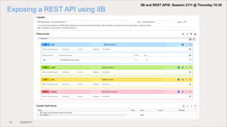 15 3/28/2017
Exposing a REST API using IIB
IIB and REST APIS: Session 2111 @ Thursday 10:30
 