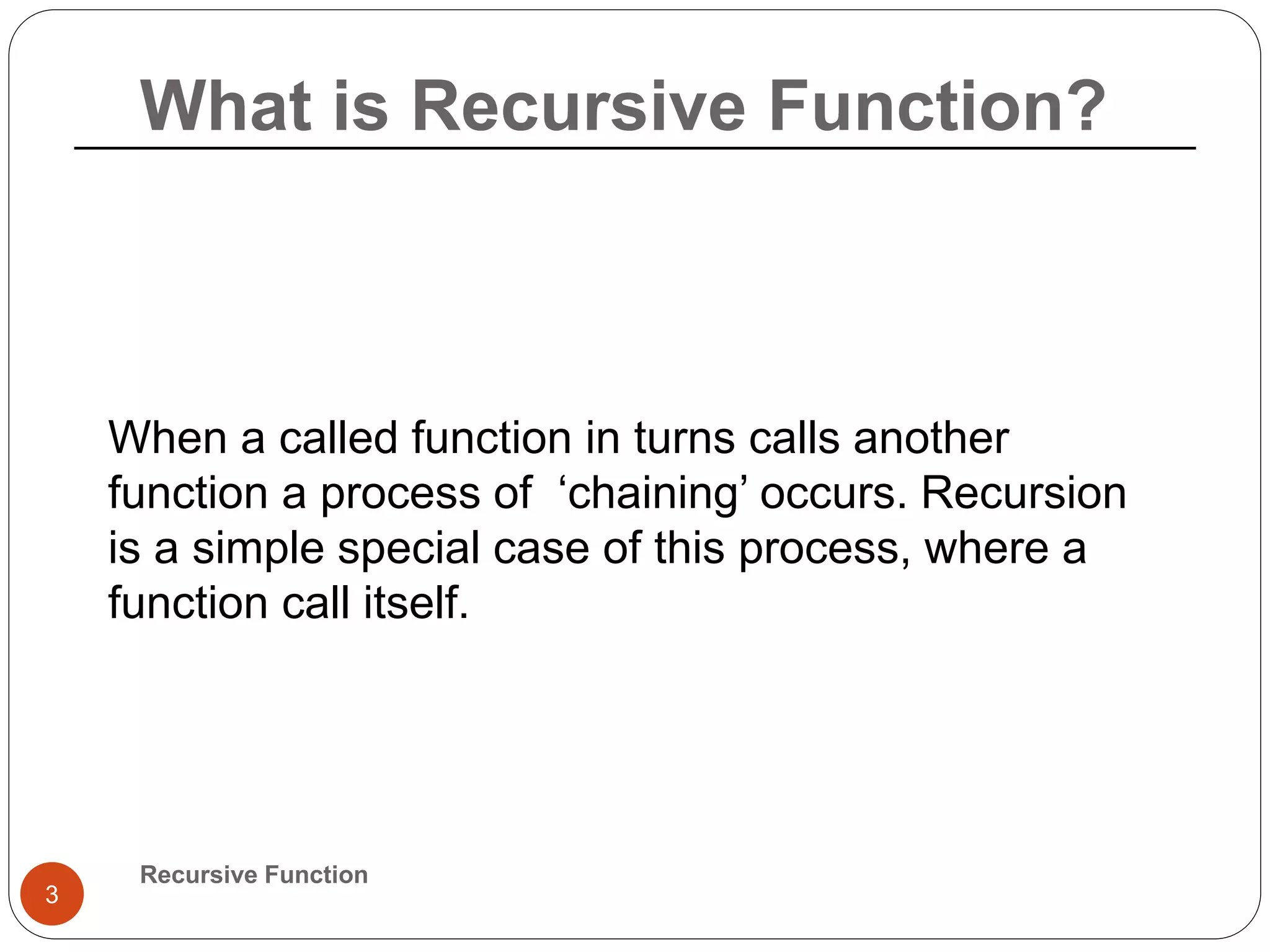 Recursive Function | PPTX