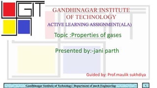Gandhinagar Institute of Technology: Department of mech Engineering
 