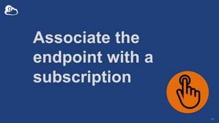 Associate the
endpoint with a
subscription
40
 