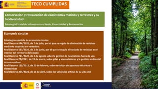 12
REFORMAS MITECO CUMPLIDAS
Economía circular
Estrategia española de economía circular.
Real Decreto 646/2020, de 7 de ju...