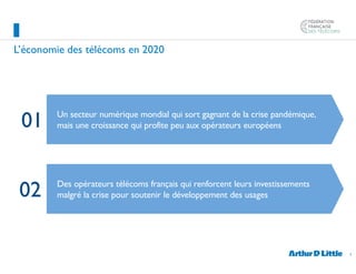 3
L’économie des télécoms en 2020
Un secteur numérique mondial qui sort gagnant de la crise pandémique,
mais une croissanc...