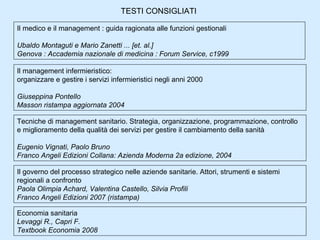 Il medico e il management : guida ragionata alle funzioni gestionali Ubaldo Montaguti e Mario Zanetti ... [et. al.] Genova...