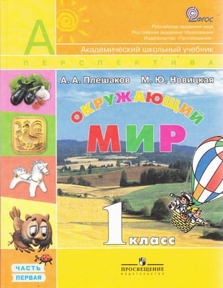 Учебник Окружающий Мир 1 Класс Плешаков, Новицкая Россия ЧАСТЬ 1 | PDF