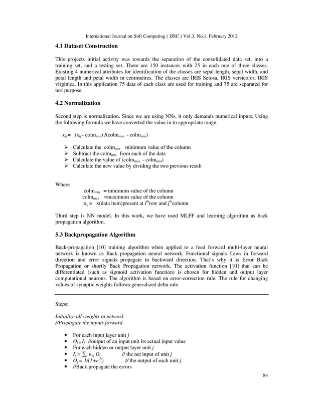 AN APPROACH FOR IRIS PLANT CLASSIFICATION USING NEURAL NETWORK | PDF