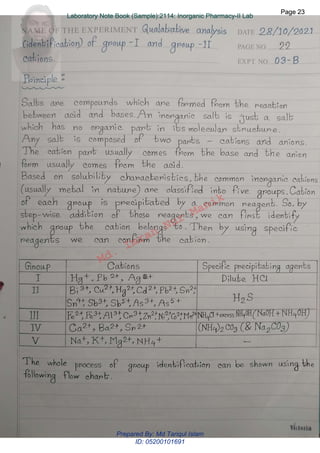 Md.
Imran
Nur
Manik
Md.
Imran
Nur
Manik
Page 23
Page 23
Laboratory Note Book (Sample):2114: Inorganic Pharmacy-II Lab
Page 23
Laboratory Note Book (Sample):2114: Inorganic Pharmacy-II Lab
Prepared By: Md Tariqul Islam
ID: 05200101691
 