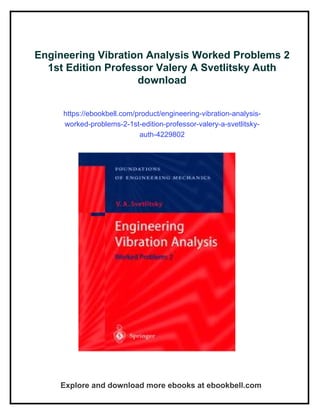 Engineering Vibration Analysis Worked Problems 2 1st Edition Professor ...