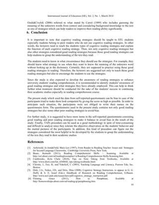 The Use of Cognitive Reading Strategies to Enhance EFL Students ...