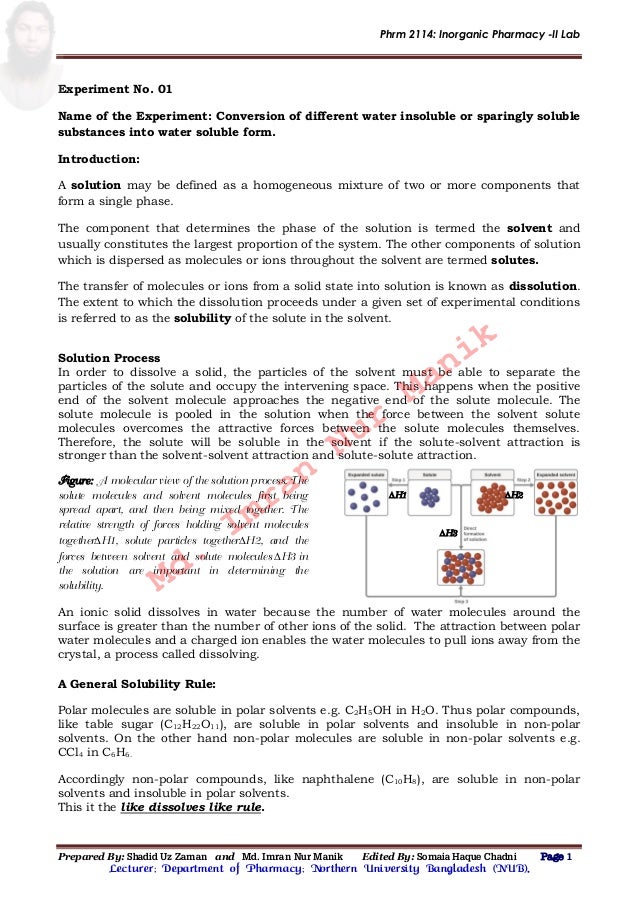 Lab manualQualitative Analysis of Salts Manik