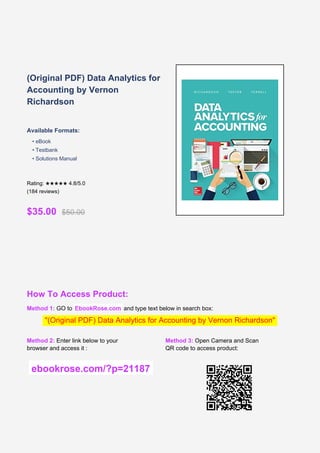 Comprehensive Guide to Data Analytics for Accounting Professionals | PDF