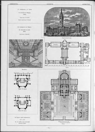 айовгішhla-turge-
[ Schichte.
}$il>liothek£a.a.l.
|J.eßezim
|Àr.i.toni-
Ij-abrabr.
Ijfedirinlsil
|^(иш
I jP"f-
M>oru.;ÎJTiygialogifii
Jj^eàicinJu
|riS)u-aini!t
jfugeum.
Rheinische,!fl
jj.&.'boTlioriu«!
JCla-jiÿefûr
Ji^tein. I
Jtforxl- p |
JMojlpj&iek. ШгсЬ-jjljViiüj
tcrien
wissen.. cuti Jreppe abwärts
c Treppe zum l.Stoc)
---------------------- ----
17. Университетъ въ Гласго.
17. Université de Glasgow.
(1450).
Проектъ арх. G- G. S kott.
Строилъ архитѳкторъ W . Conradi.
18. Университетъ въ Лейденъ.
18. Université de Leyde.
(I877).
Архитѳкторъ L. Bohnstedt.
19. Проектъ зданія университета.
Архит. Loviot.
19. Un édifice pour l’ université
Concours public.
Вестибюль.
Планъ 2-ro яруса.
Перспективный видъ.
/Ua^Sem
pmehijà
Планъ.
Планъ.
Планъ 1 -го яруса.
 