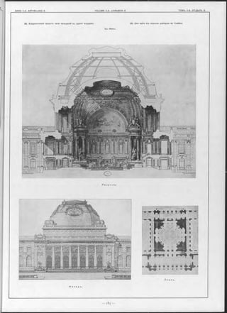 38. Академическій проектъ зала засъданій въ зданіи академіи. 38. Une salle des séances publiques de l’institut.
Apx. Mahieu.
• ..
P a 3 p ъ 3 ъ.
П л a н ъ.
Ф a c a д ъ.
 