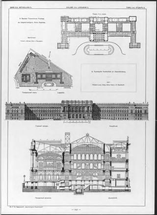 9. Technische Hochschule zu Charlottenburg.
Arch :
Richard Lucae, Hitzig, Stüve, Koch, I. C. Raschdorff.
v. Berlin
9. Высшее Техническое Училище
въ Шарлоттенбургь, близъ Берлина.
Архитекторы:
Гитцигъ, Штюве, Кохъ и РашдорФЪ.
10 0 SO 100——l—J—1_I 1_ 1 I I I 1
Генеральный планъ.
n.CbaHottenbg
200"»
Lageplan.
Планъ 1-го этажа.
Главный Фасадъ. Hauptfront.
Поперечный разръзъ. Querschnitt.
 