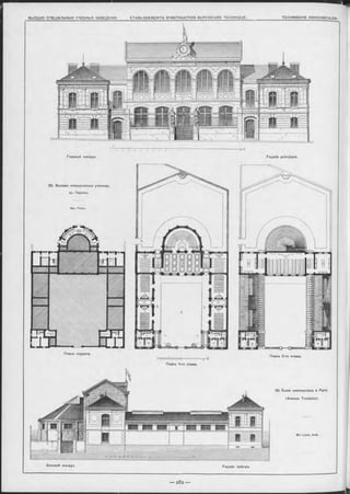 Планъ подвала.
Планъ 2-го этажа.
Планъ 1-го этажа.
29. École commerciale à Paris
(Avenue Trudaine).
M -r L isch, Aroh.
Главный Фасадъ.
29. Высшее номмерческое училище,
въ Парижъ.
Арх. Лишъ.
Façade principale.
Боковой Фасадъ Façade latérale.
 
