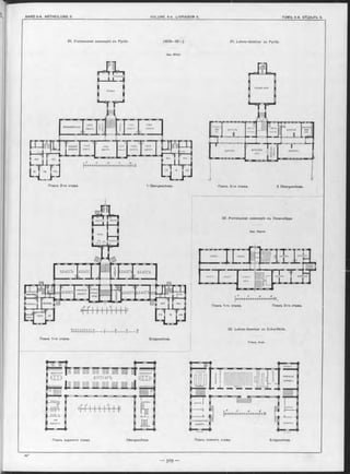 21. Учительская семинарія въ Pyritz (1878—82 г.)
Apx. Bötel.
РИСОВАЛЬНЫЯ ЗАЛЪ
КАБИНЕТЪ
ДИРЕКТОРА
-РАВ0Ч-
КОМНАТА
PARQ4 » РАВОЧ
КОМНАТА I КОННАТА
РЛБОН
КОМНДТА
РАБОЧ
КОМНАТА
РАБОЧ.і I РАВОЧ
КОМНАТА I КОМНАТА
КВАР П П ТИРА
1 РВК ТОРА 1
'+-Н+-І 11 11 II 1 11 1 1 ! 1 Н-НМ
УЧИ тв П
Планъ 2-го этажа. 1 Obergeschoss.
10 9 8 7 6 5 4 3 2 1 0
Н«Н'М'І'М'Н -I--------1--------1--------[
Планъ 1-го этажа. Erdgeschoss.
21. Lehrer-Seminar zu Pyritz.
Планъ 3-го этажа. 2 Obergeschoss.
22. Учительская семинарія въ ЭккенФорде
Арх. Фризѳ.
■I И НІ И-н Т і Ж -НІМ,
Планъ 1-го этажа. Планъ 2-го этажа.
22. Lehrer-Seminar zu Eckenförde.
Friese, Arch.
Планъ верхняго этажа. Obergeschoss Планъ нижняго этажа Erdgeschoss.
 